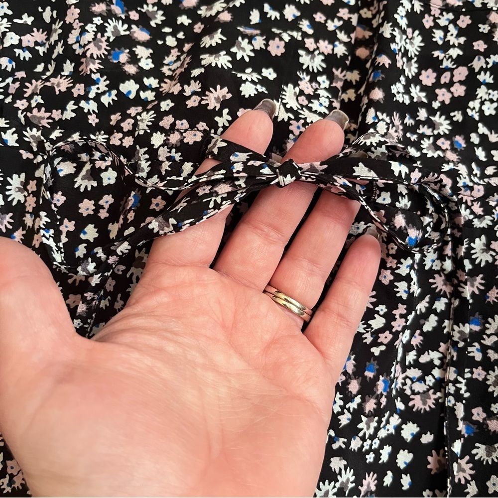 Rebecca Taylor floral silk drawstring waist mini dress - Picture 3 of 9